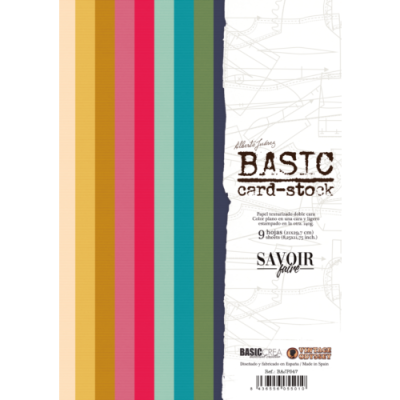 Pacote papel Card-stock BASIC várias cores folhas 21x27 cm