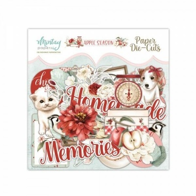 Conjunto de recortes de papel decorativos com imagens de animais, flores e texto temático