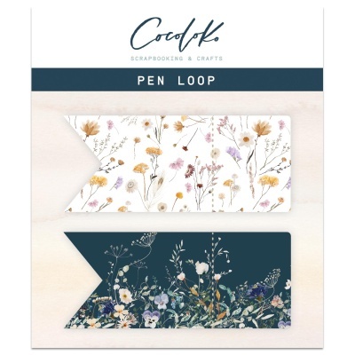 Duas fitas de tecido para caneta com padrões florais, embalagem Cocoloko