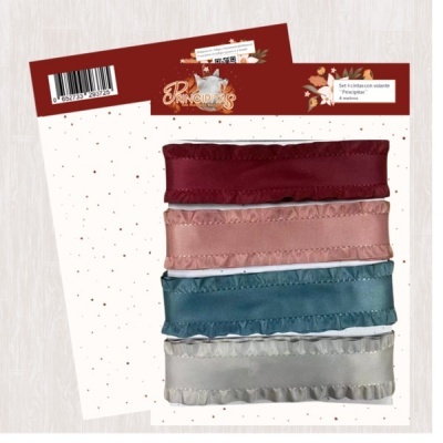 Conjunto de 4 cintas em tecido acetinado com acabamento franzido em várias cores