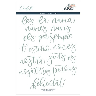 Folha branca com texto manuscrito em catalão e marcas CoolOK e amore