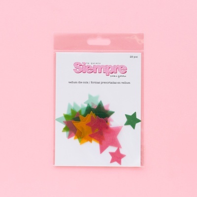 Pacote de formas recortadas em véu em forma de estrelas coloridas