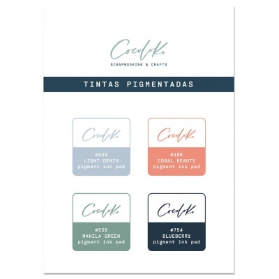 Conjunto de quatro almofadas de tinta pigmentada para carimbos em várias cores