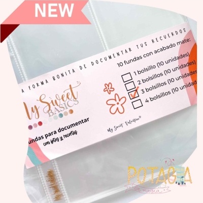 Pacote de fundas transparentes com etiqueta My Sweet Basics para 4 bolsos