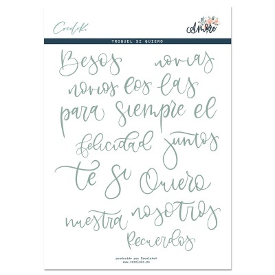 cartão com palavras em caligrafia verde e logótipo floral