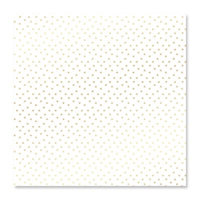 Papel de embrulho branco com estrelas douradas pequenas