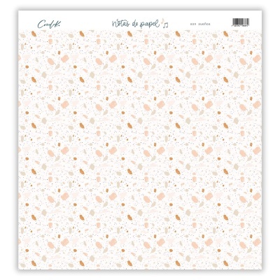 Papel decorativo branco com padrão abstrato bege e castanho