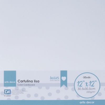 Pacote de cartolina lisa branca 12 por 12 polegadas da artis decor basics com 50 folhas