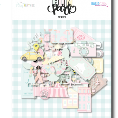 Pacote de recortes FUN Park com imagens de carro, bilhete de circo, câmera e tenda de circo