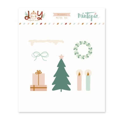 Recortes metálicos de Natal variados em tons pastel