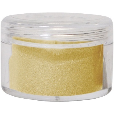 Recipiente plástico transparente com folhas douradas metalizadas para artesanato