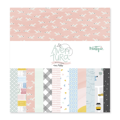 Conjunto de papéis decorativos para scrapbooking com vários padrões e cores