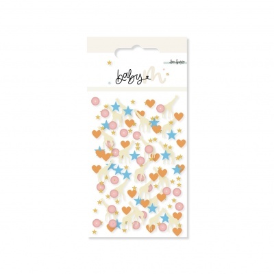 Pack de autocolantes decorativos de corações, estrelas e círculos coloridos