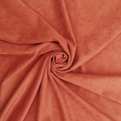 tecido castanho alaranjado com textura aveludada em espiral