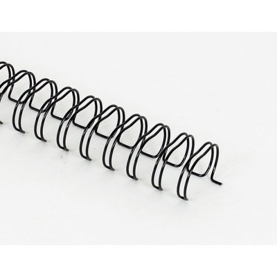 Espiral de encadernação metálico preto com formato cônico contra fundo branco