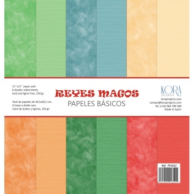 Blocos de papel colorido REYES MAGOS com vários tons e padrões marmoreados