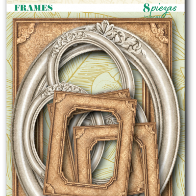 Conjunto de 8 molduras decorativas em bronze e prateado