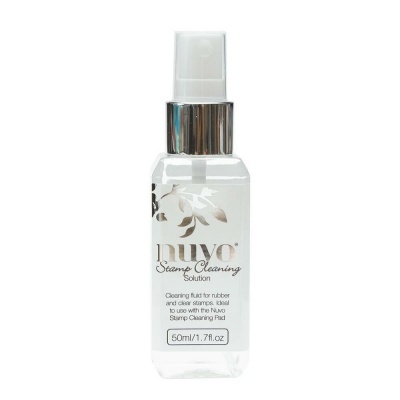 Frasco transparente com spray para limpeza de carimbos NUVO 50ml