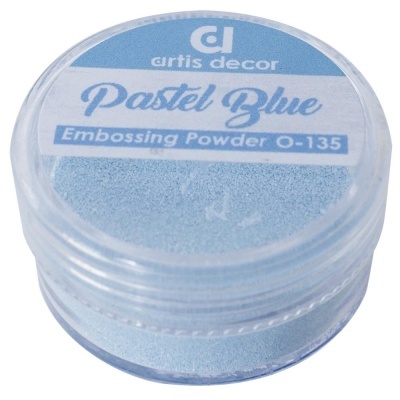 Pó para embelezamento azul claro em embalagem plástica redonda
