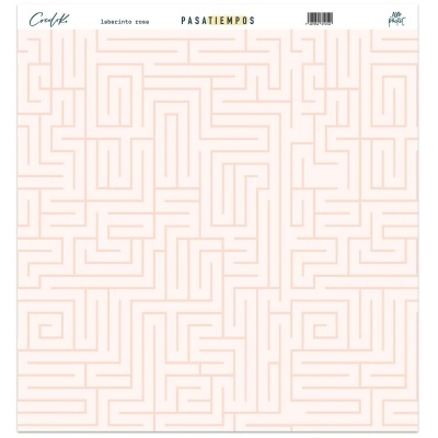 Papel decorativo com padrão de labirinto rosa claro