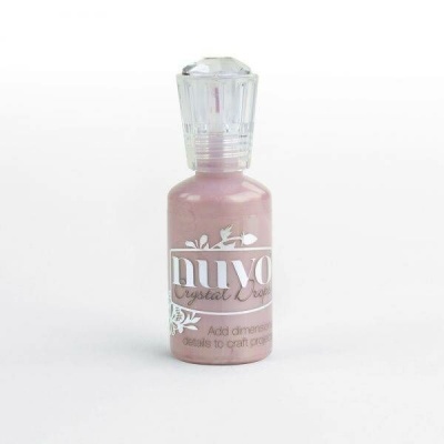 Frasco rosa perolado de Nuvo Crystal Drops com tampa transparente