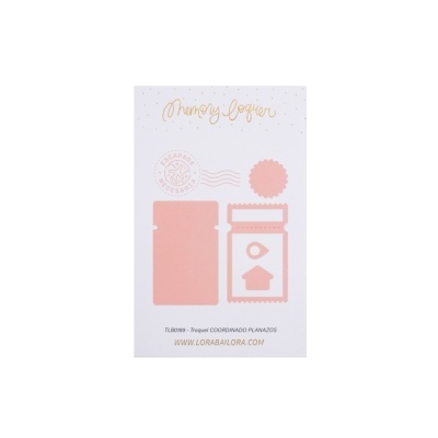 Troqueles de papel cor-de-rosa em cartão branco com texto decorativo