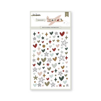 Pacote de autocolantes coloridos com formas variadas em fundo branco