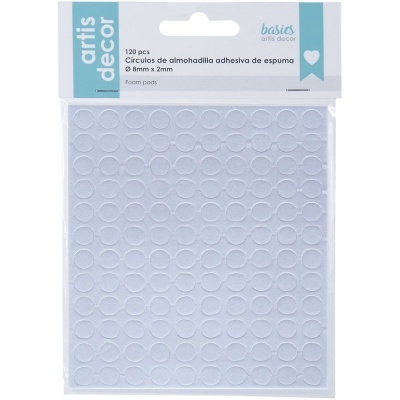 Pacote de círculos de almofadilha adesiva de espuma branca artis decor