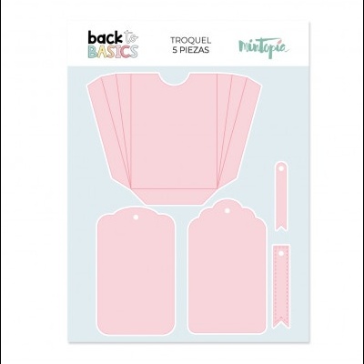 Conjunto de cinco peças de troquel em papel cor-de-rosa para artesanato