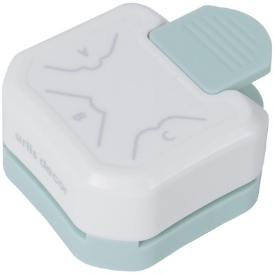 Furador quadrado branco e verde-água com ilustrações de anjos Artoz Decor