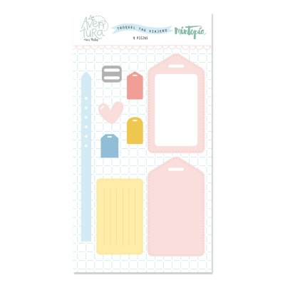 Conjunto de etiquetas de papel coloridas para viagem