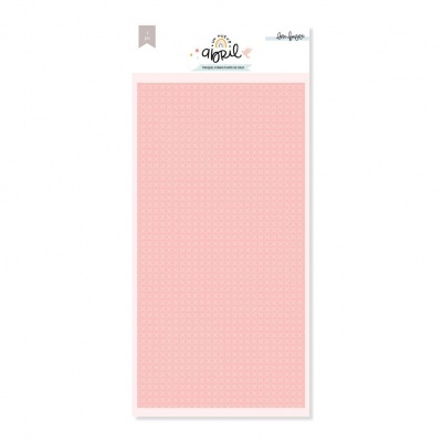 Bloco de papel decorativo cor-de-rosa com padrão de corações em embalagem branca