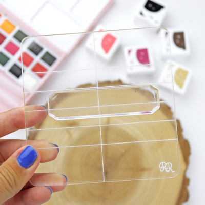 Placa de silicone transparente para carimbo com linhas de orientação