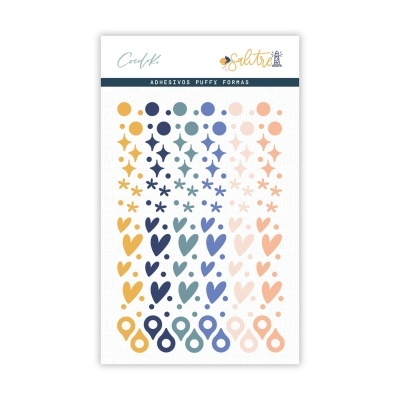 Pacote de autocolantes puff com várias formas coloridas