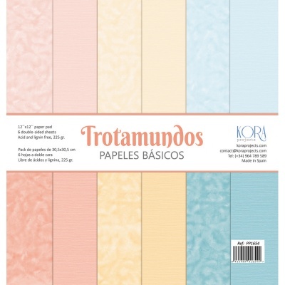 Bloco de papel decorativo pastel com 6 folhas duplas Trotamundos