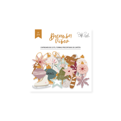 Conjunto de recortes de cartão natalícios em cores pastel