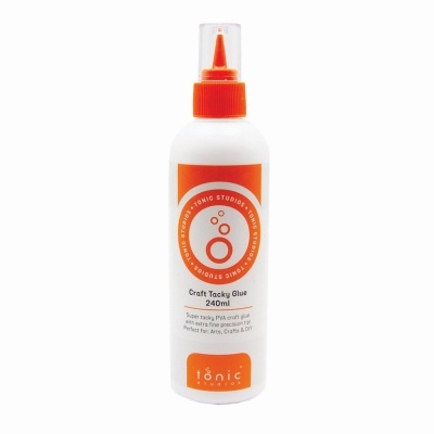 Frasco de cola Craft Tacky Glue branco e laranja da Tonic Studios