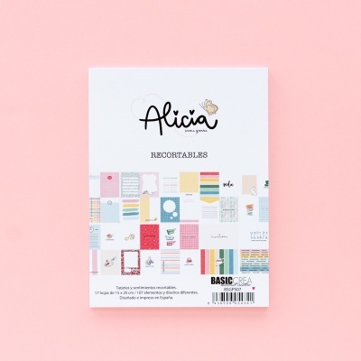 Bloco de papel recortável Alicia com padrões coloridos