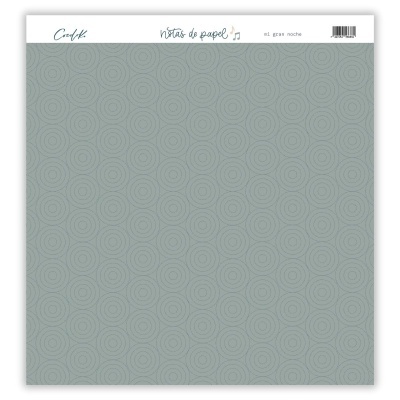 Folha de papel de scrapbook cinza azulado com padrão circular