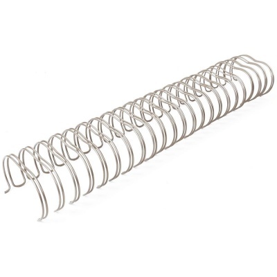 Espiral metálico prateado para encadernação sobre fundo branco