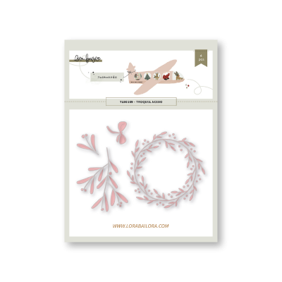 Conjunto de corte para scrapbook com flores e coroa rosa em embalagem branca