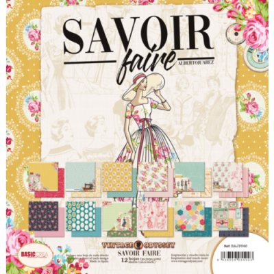 Papel decorativo Savoir Faire com estampas vintage e florais