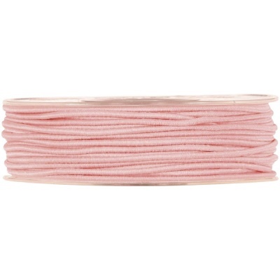 Rolo de cordão elástico rosa claro em bobina transparente