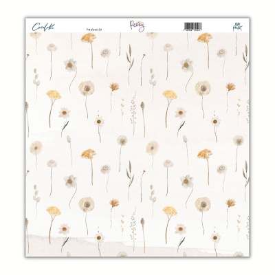 Papel decorativo com padrão floral em tons neutros e claros