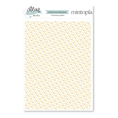 Pasta de embossing Mintopía com padrão de gotas amarelas