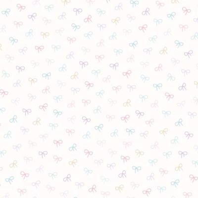 Padrão de pequenos laços coloridos em fundo branco