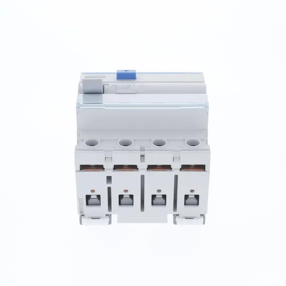 HAGER CDA440D – Interruptor Diferencial 4P 40 A | 30 mA Tipo A Disjuntor elétrico branco de 4 polos com botões pretos e azul
