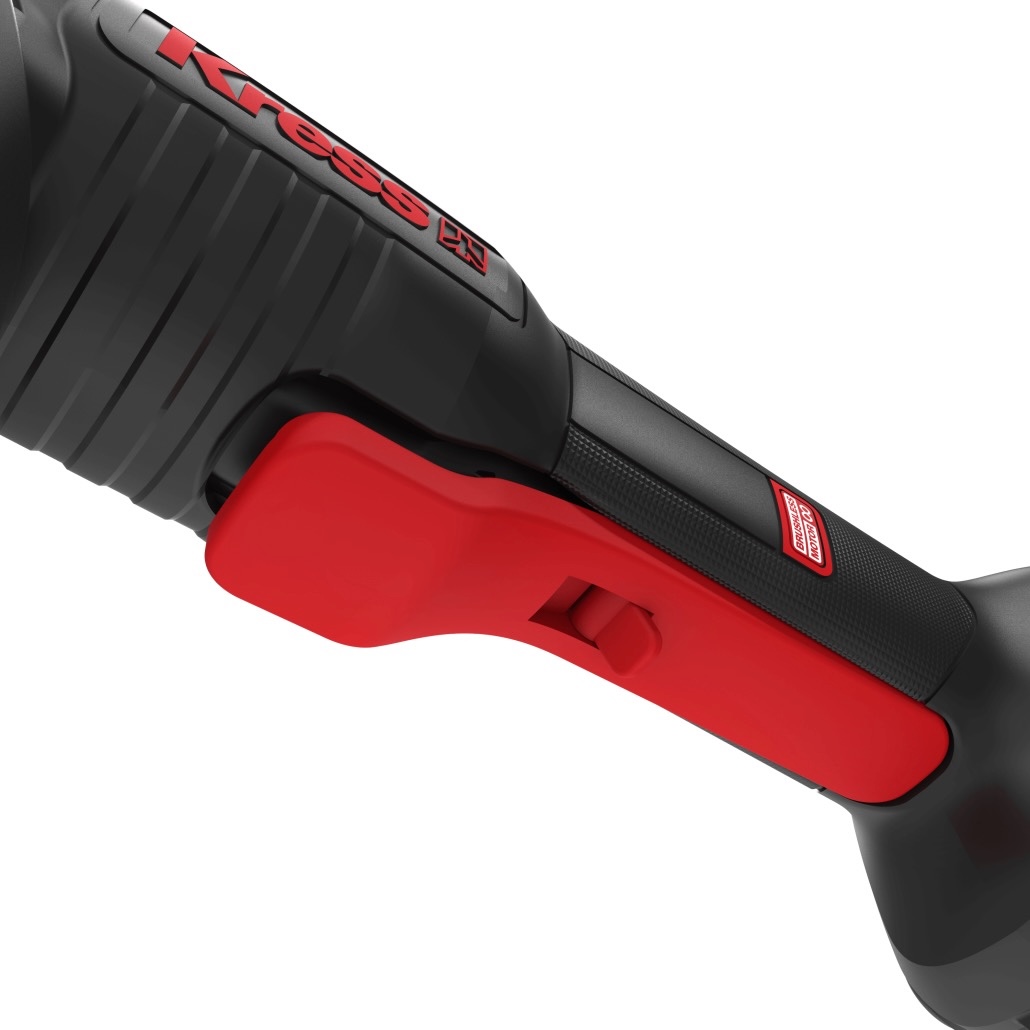 Rebarbadora Angular KUH04 Ferramenta elétrica preta e vermelha com marca Kress