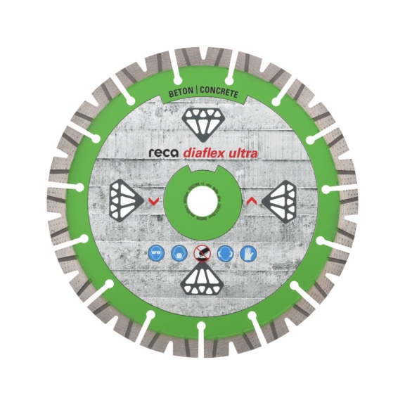 Kit RECA Rebarbadora AG 22-230 com 4 Discos de Corte de Diamante Disco de corte para betão da marca reca com segmentos metálicos prateados