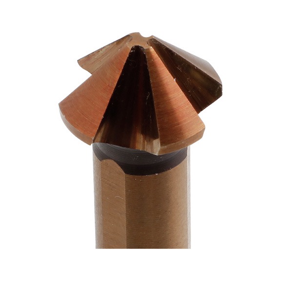 Escareador Quattro – Ferramenta de Alta Precisão com Quatro Cortes Desiguais Ferramenta metálica cónica com ranhuras para corte, acabamento cobre